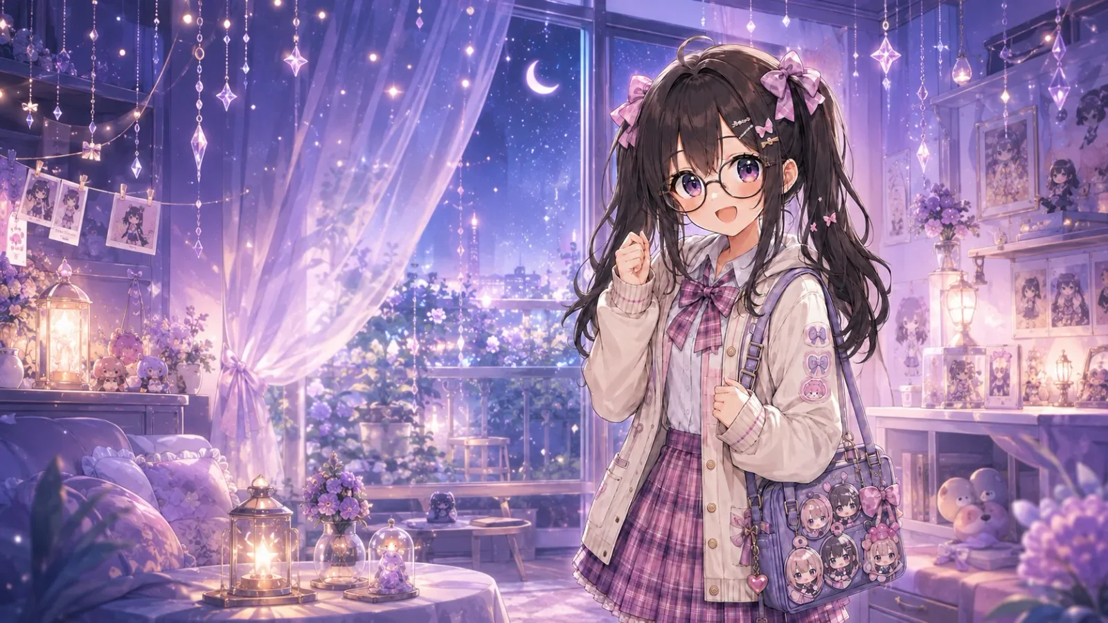 Shinohara Komachi in her moonlit room