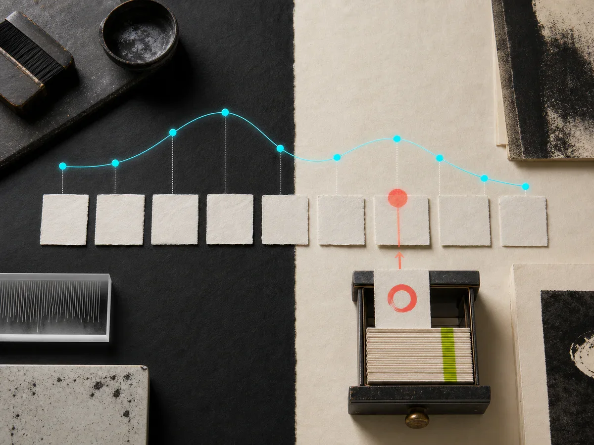 発音の高低と間を色分けした音声調整の図