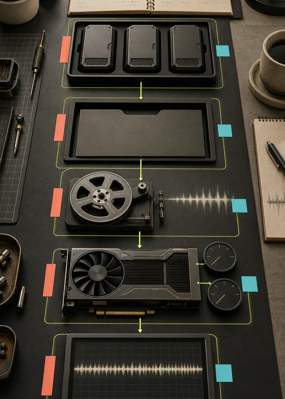 音声制作環境を点検するための道具と波形
